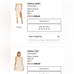 Line and Dot cream knit tank/skirt set